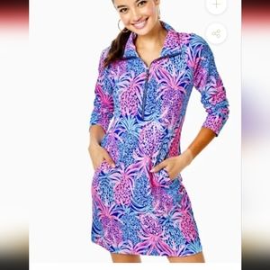 Lilly Pulitzer Skipper Dress Borealis Blue Tropic Down Low Size Medium